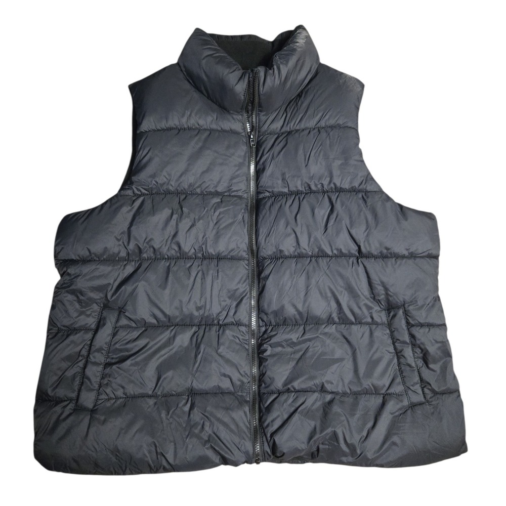 Old Navy Mens Black Puffer Vest Fleece Lined Size XXL